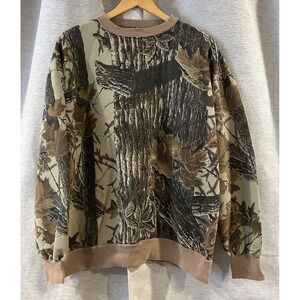 Vintage Realtree Camo Sweatshirt Mens Crew Neck Sweater‎ Y2K 2000s Baggy Adult